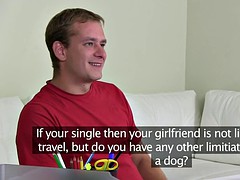 Classy agent masturbates when client leaves