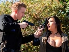 デカ尻, デカパイ, フェラチオ, 茶髪の, バック, 異人種間, 淫乱熟女, 剃毛