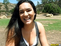 Gorgeous doggy style session with a big booty brunette Paisley Parker