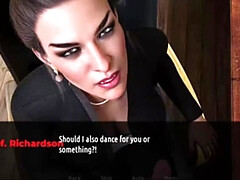 デカチン, ゲーム, 巨大, 淫乱熟女, ヌード, オフィス, 教師, オッパイの