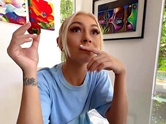 Lucky lad has a POV threesome with Sky Pierce and Chloe Temple