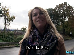 Amateur, Nana, Blonde, Sucer une bite, Argent, De plein air, Pov, Public