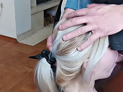 デカチン, ブロンド, フェラチオ, イく瞬間, 開帳, ハードコア, 淫乱熟女, 妻