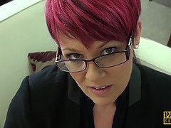 緊縛, デカチン, 服従, フェティッシュ, 淫乱熟女, 赤毛, ストッキング, オッパイの