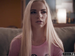 Blonde, En gros plan de très près, Éjaculation interne, Tir de sperme, Double pénétration, Hard, Professeur, Adolescente