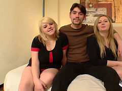 Pijpbeurt, Cousine, Europees, Dik, 1 man 2 vrouwen, Hongaars, Realiteit, Trio