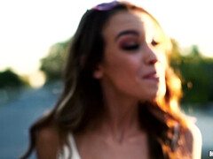 Enthousiasteling, Amerikaans, Kont, Bruinharig, Lul, Vriendin, Natuurlijke tieten, Buiten