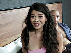 Grosse titten, Braunhaarige, Paar, Schwanz, Fingern, Lecken, Masturbation, Muschi