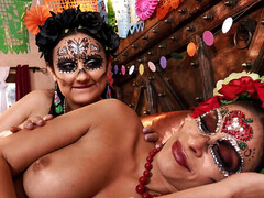 Adorable Eliza Ibarra and Katana Kombat and lesbian sex