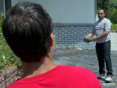 Blondine, Schwanz, Hundestellung, Fingern, Im freien, Muschi, Kurzes haar, Tätowierung