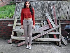Amateur, Novia, Indio, Lencería, Medias largas