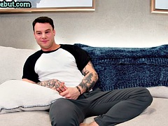 Amateur, Grosse bite, Tir de sperme, Homosexuelle, Masturbation, Solo, Tatouage