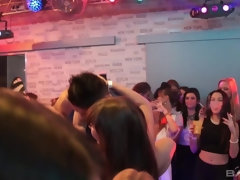 Orgy party gets started when strangers start feeling each other up