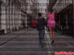 フェラチオ, 茶髪の, 巨乳な, 女 人男 人, 娼婦, 息子, ストッキング, 三人