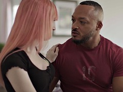 デカパイ, 黒人, フェラチオ, 黒人, ハードコア, 異人種間, シーメール, オッパイの