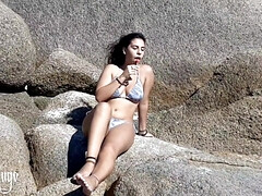 Leie, Arsch, Arschlecken, Strand, Schwanz, Hardcore, Latina, Nudist