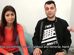 Hunt4k. sexy female bangs stranger because her guy wants car