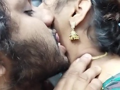 Mallu Girl in Half Saree Hot Lip Lock Romance with Desi Malayali Couple