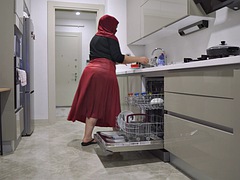 Stepson films me while I do the dishes