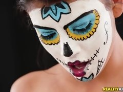 Michelle Martinez's body paint fuck after erotic photosession