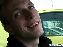 素人, ボンデージ, 茶髪の, 車, チェコ, 公共, オマンコ, おもちゃ