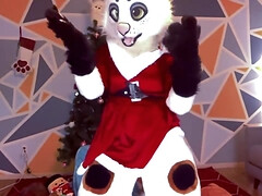 Holiday strip tease with festive cheer