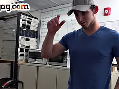 White IR POV stud bareback fucked by Nubian in the office
