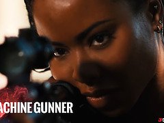 デカパイ, 黒人, フェラチオ, 茶髪の, チン, 黒人, なめる, オッパイの