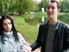 18, フェラチオ, 茶髪の, 浮気する, チン, お金, ロシア人, フェラする