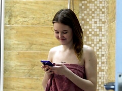 美女, フェラチオ, イく瞬間, キス, ロシア人, 剃毛, タトゥー, オッパイの