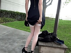 ブロンド, 女, Hd, ヒール, 熟年, 一人, ストッキング, おもちゃ