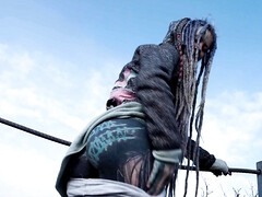 Blondine, Hundestellung, Hardcore, Im freien, Zierlich, Öffentlich, Rasiert, Tätowierung