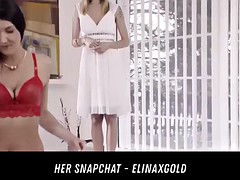 teen brunette first trio her snapchat - elinaxgold