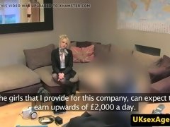 UK casting amateur deepthroating agents cock