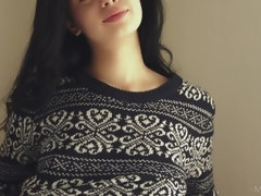 美人, ベッドルーム, ビキニ, パンティ, ふっくら乳首, オマンコ, スカート, 靴下