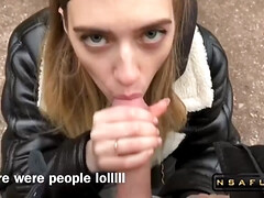 Leie, Blondine, Blasen, Kehlenfick, Schwanz, Pov, Reiten, Strümpfe