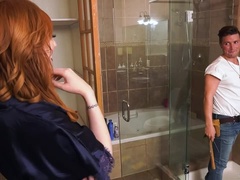 デカパイ, フェラチオ, カップル, 顔射, 巨大, 淫乱熟女, オッパイの, 妻