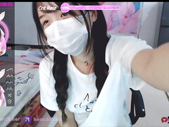 Asiatique, Nana, Gode, Poilue, Masturbation, Chaussettes, Solo, Jarretelles