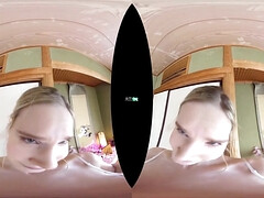 Interracial VR: Pale blonde Scandi Model takes on a VR challenge - Part 1