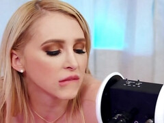 Cute blonde makes ASMR video with the help of his cock