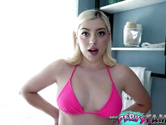 デカ尻, デカチン, デカパイ, ビキニ, ブロンド, 巨乳な, カップル, 剃毛