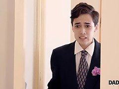 ブロンド, フェラチオ, 捕まる, 爸, なめる, 息子, ティーン, 結婚式