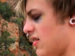 Enthousiasteling, Emo jongen, Europees, Sperma in gezicht, Homo, Masturbatie, Buiten