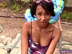 18, 素人, フェラチオ, 顔射, アウトドア, 現実, ティーン