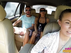 Culo, Negro, Mamada, Coche, Engañando, Hembra, Al aire libre, Pov