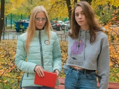 Blond, Vingeren, Zoenen, Lesbisch, Likken, Kut duiken, Geschoren, Strippen