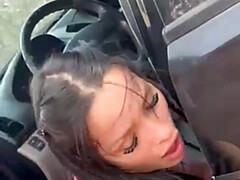 18, 茶髪の, 車, 捕まる, カワイイ, 爸, オーガズム, アウトドア