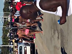 Belle grosse femme bgf, Plage, Gros seins, Noire, Noir ébène