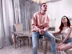 Leie, Blasen, Spermaladung, Europäisch, Brille, Dürr, Jungendliche (18+)