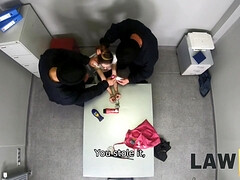 LAW4k. Two muscled security guys punish bad thief for small steal